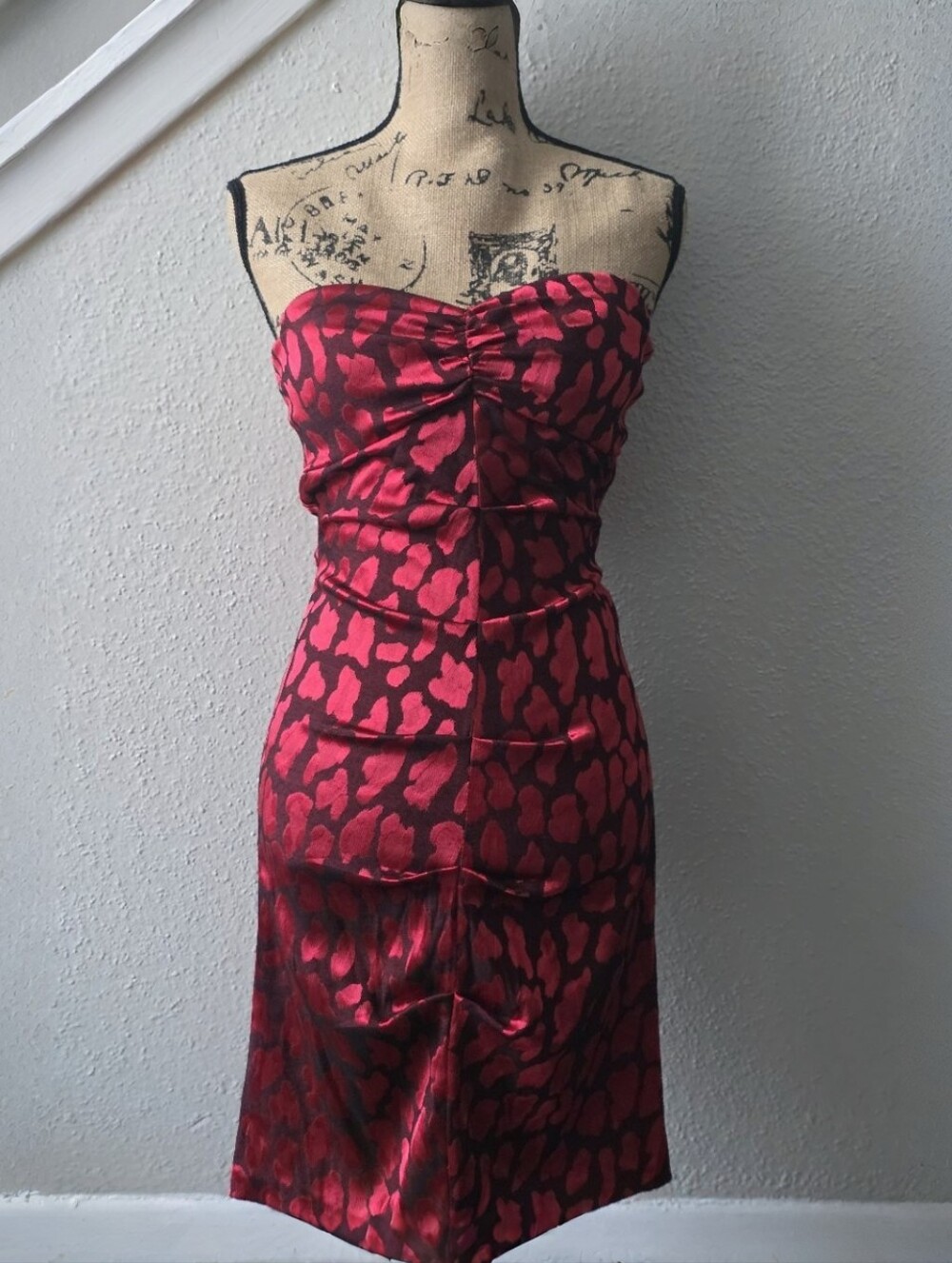 ARDEN B Vintage Y2K Red Strapless Animal Print Leopard Mini Dress 4